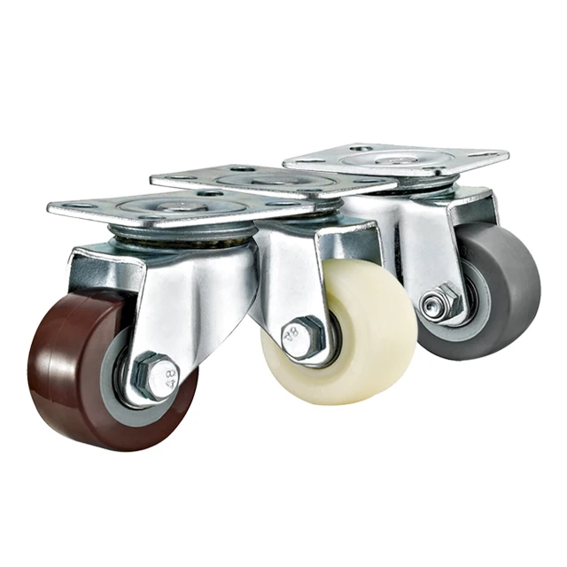 Caster Low Gravity Light Duty Top Plate Red PU Swivel caster wheels industrial caster