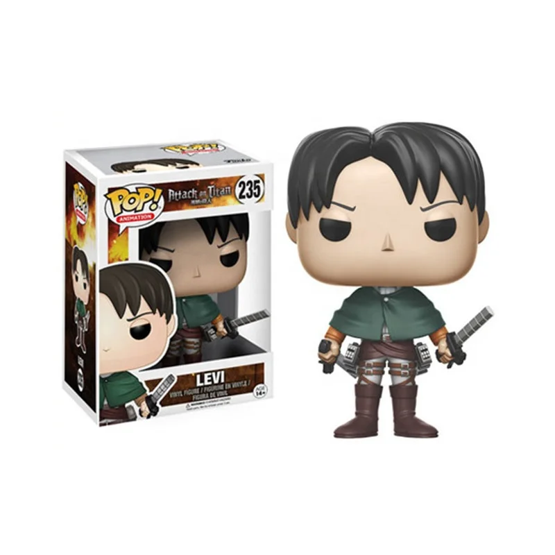  New Style Japanese Anime Attack on Titan Funko POP Q Version Levi Action