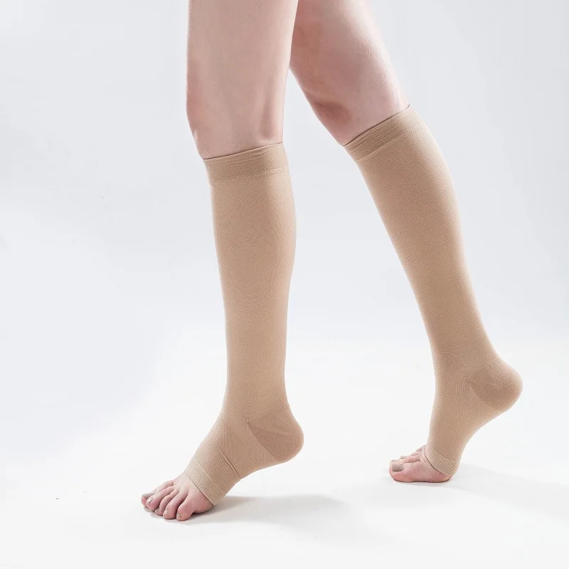 Непроницаемые медицинские леггинсы Xiangzi, женские компрессионные чулки до колена длиной 15-20 мм рт. Ст. (с открытым носком)