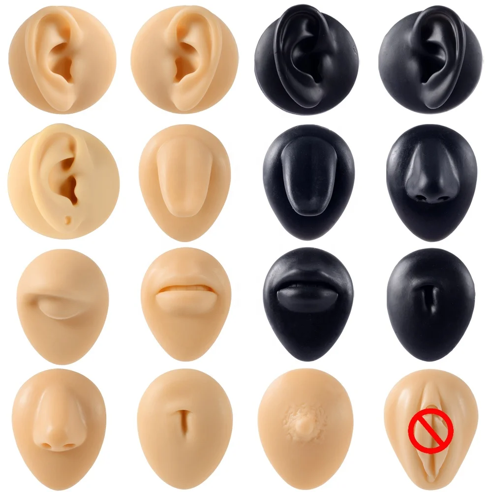 6/9pcs/Set Soft Silicone Body Part  Model With Display Stand Use for Tattoo Puncture Practice Jewelry Display wholesale