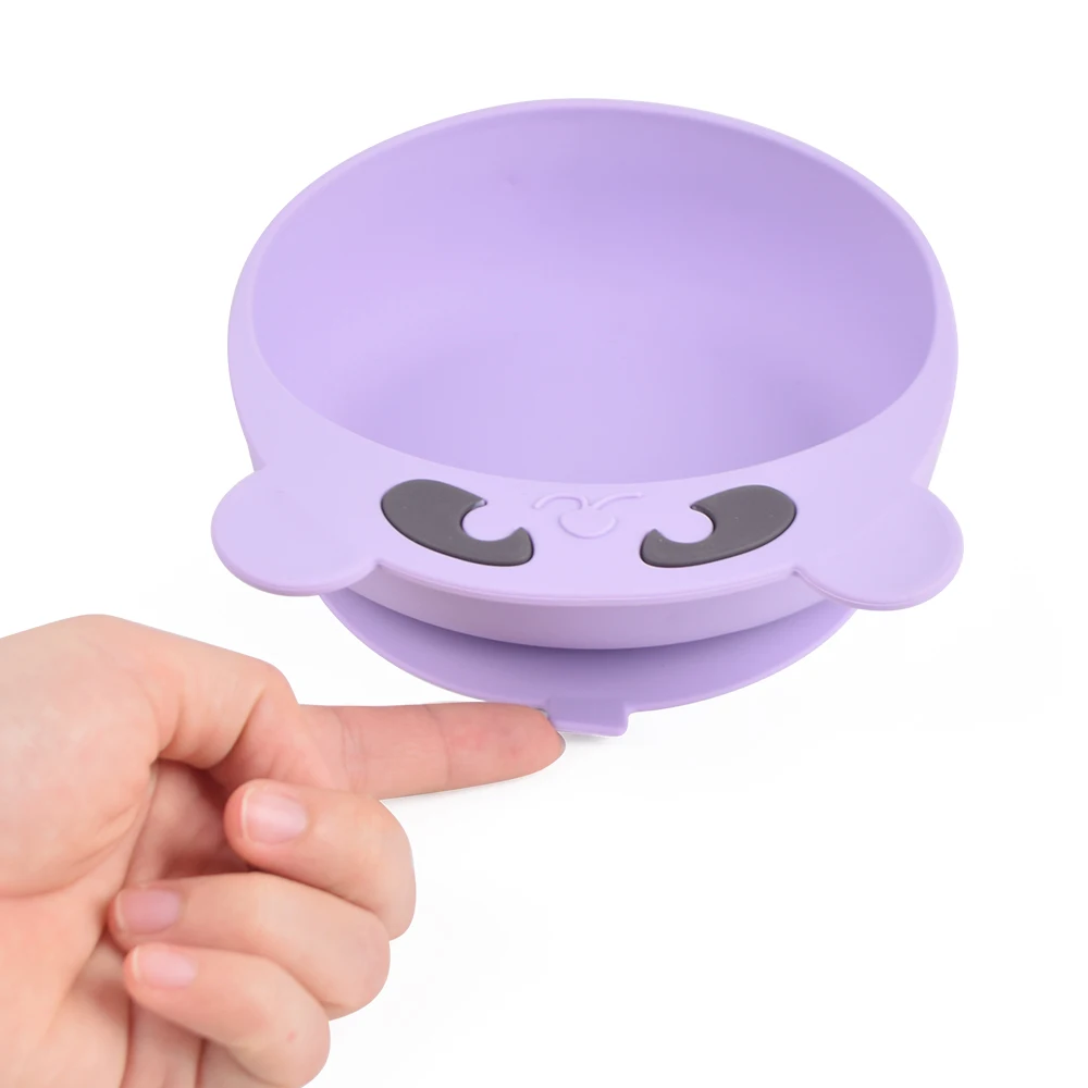 Newsun Baby Feeding Set BPA-Free Silicone Bear Shape Plate Bowl PC Material with Suction Feature for Safe Baby Led Weaning Food