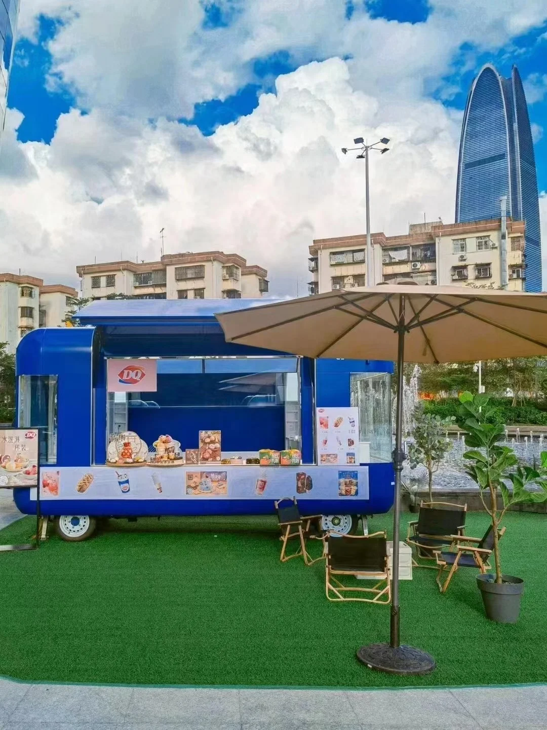 hotdog food cart trailer street mobile kitchen restaurant fast food dining car for sale