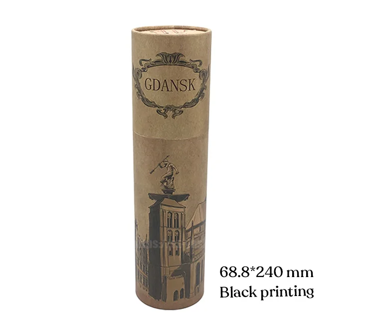 Customized Kraft Round Paper Box Full Color Printing Cosmetic Box Perfume Packaging Boxes with Silver Hot Stamping logo