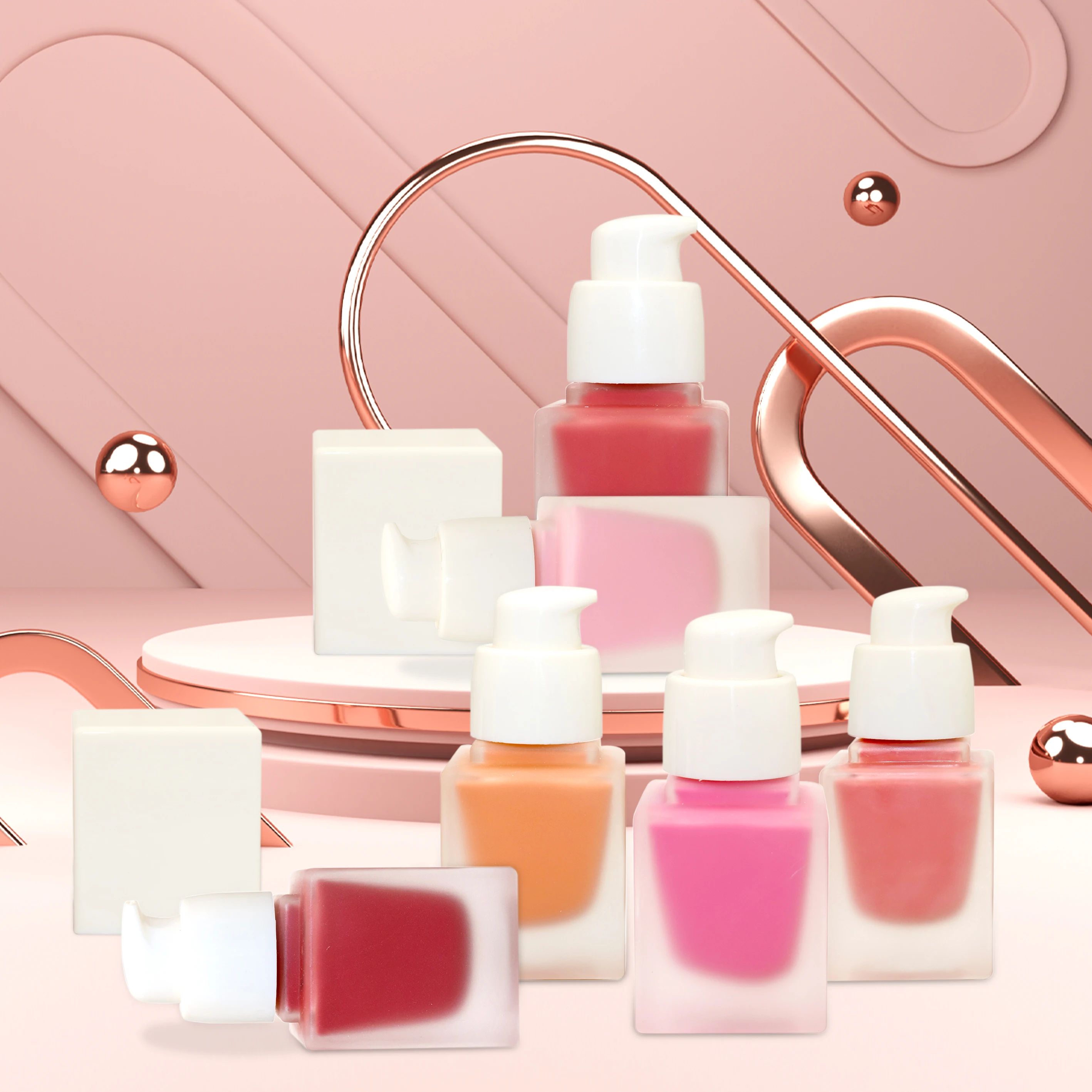 Private Label Own Brand Cream Pigment Makeup Highly Pigmented Velvet Mousse Blush for Face Custom Liquid