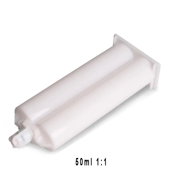 All Size 50cc Double Barrel Plastic Glue Applicator Dual Syringe Cartridge Tube for AB Glue Dispensing
