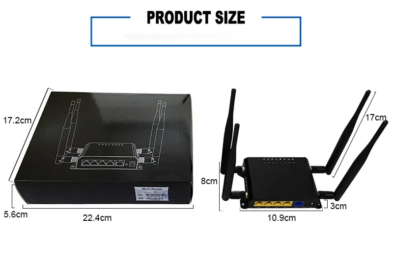 Metal Case wifi router rj45 port 4g LTE router with removable 5dBi antenna