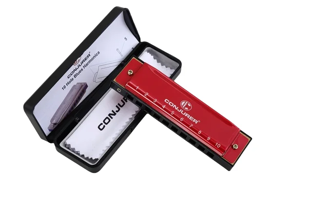 Conjurer Ready to Ship for Kids and Adult with 10 Hole Diatonic Harmonica Blues Harps musical instruments and toys