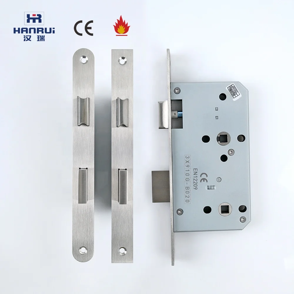78mm Center distance Euro fireproof door lock Bathroom Mortise lock with Din 18251