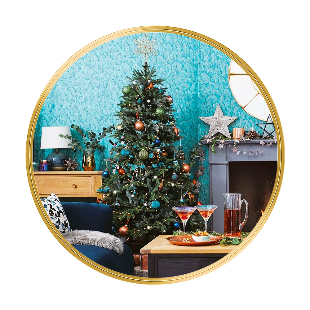 Stainless Steel Metal Brush Gold Wall Mirror for Bathroom Vanity