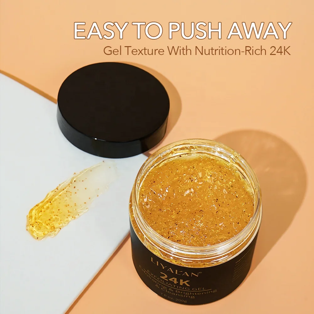 Private Label Pore Cleansing Face Scrub Blackhead Removal 24K Gold Peeling Exfoliating Gel