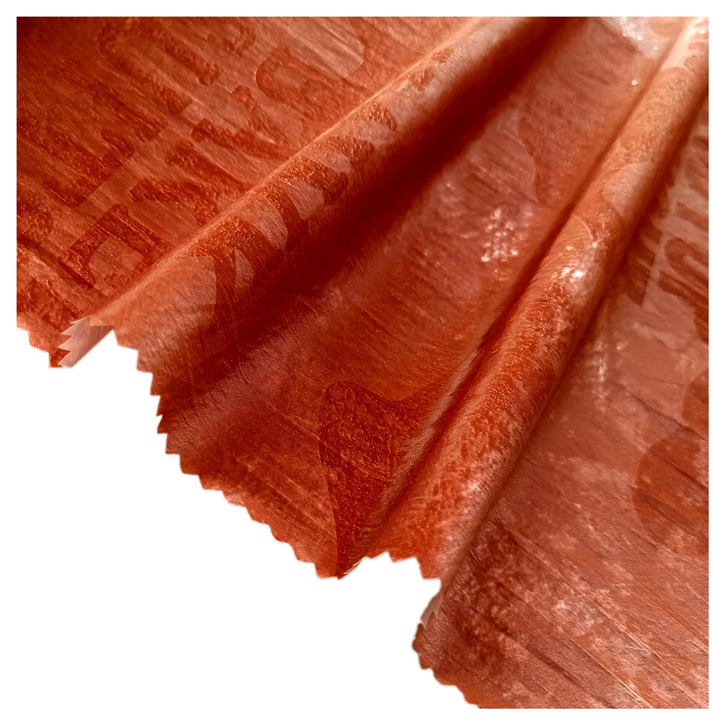 380T Ultralight Wrinkle Nylon Fabric With Printed Release Paper Transfer Coating For Down Jackets