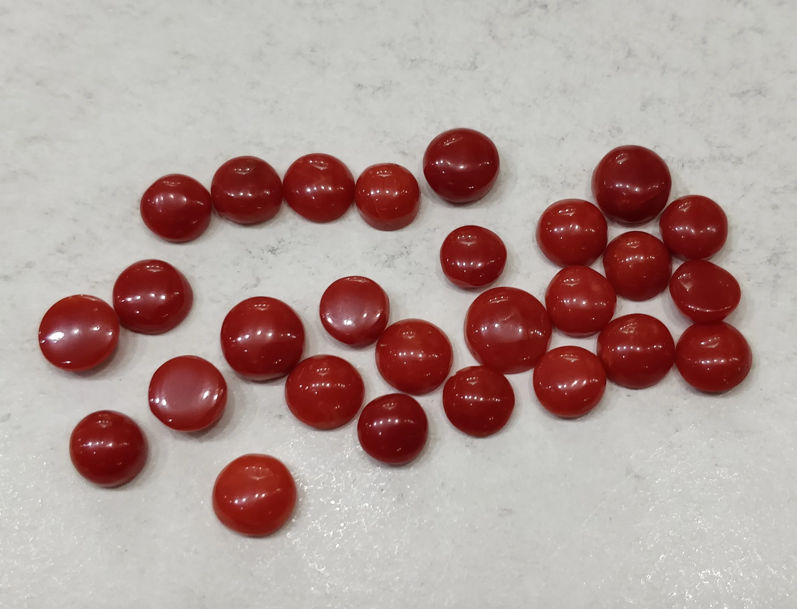 3mm Natural Loose Coral Round Orange/ Red Cabochon for Setting