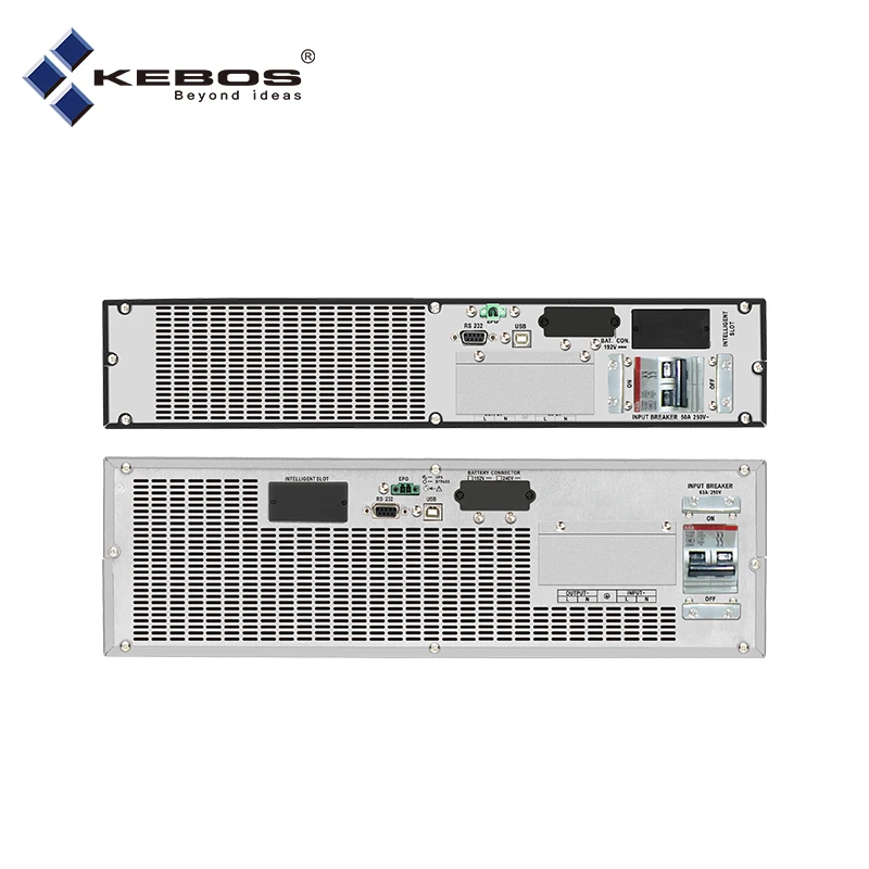 KR11-1K Kebos (L) SNMP USB RS232 порты чистая Синусоидальная волна 1000va 900 Вт однофазная онлайн-стойка с ЖК-дисплеем
