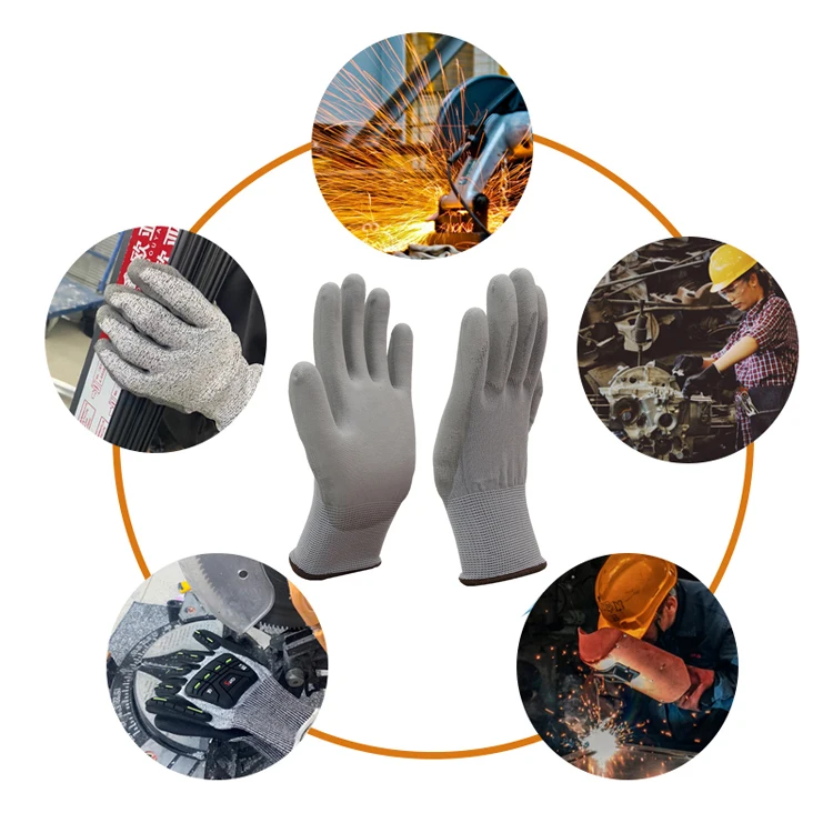 Sunnyhope Polyurethane coating PU design cheap industrial construction working from manufacturer garden safety work gloves