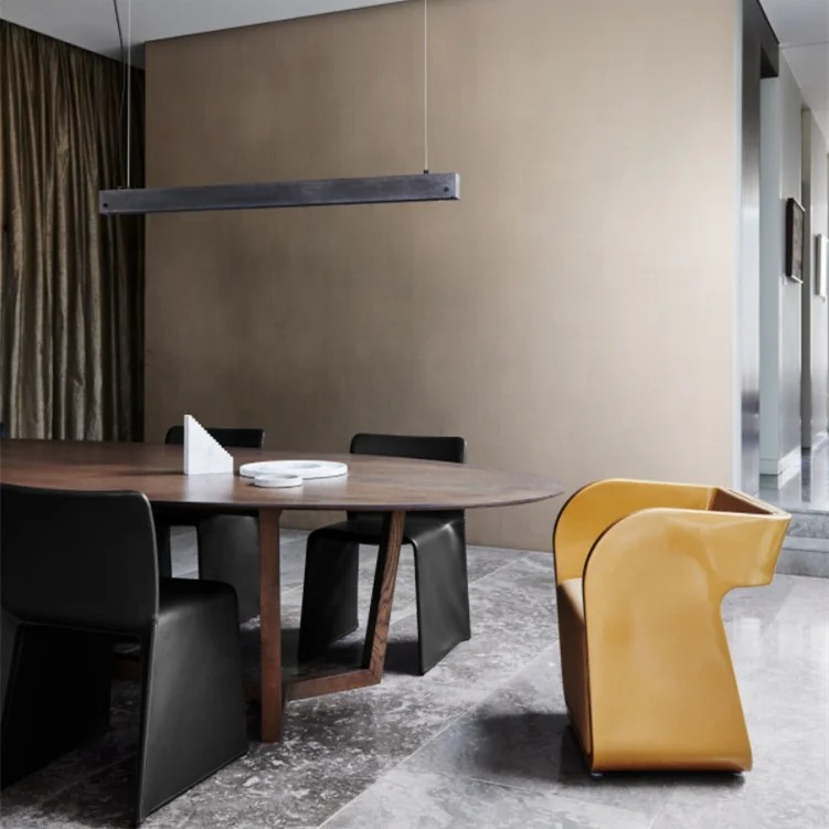 Bentu Yi modern long ceiling mounted cement concrete led pendant light chandelier for commercial office energy saving