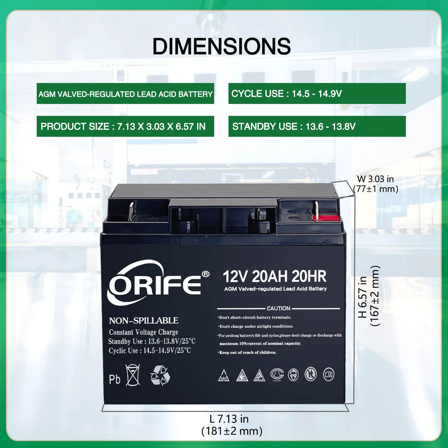 ORIFE изготовленный на заказ китайский производитель agm VRLA свинцово-кислотный заряд чистый 12 вольт 20 Ампер аккумулятор