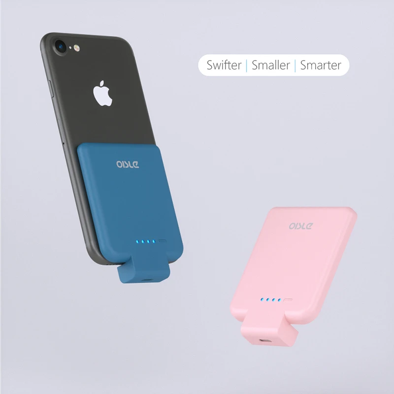 OISLE Custom External Phone Charger Ultra Thin Battery Bank Smart Battery Case