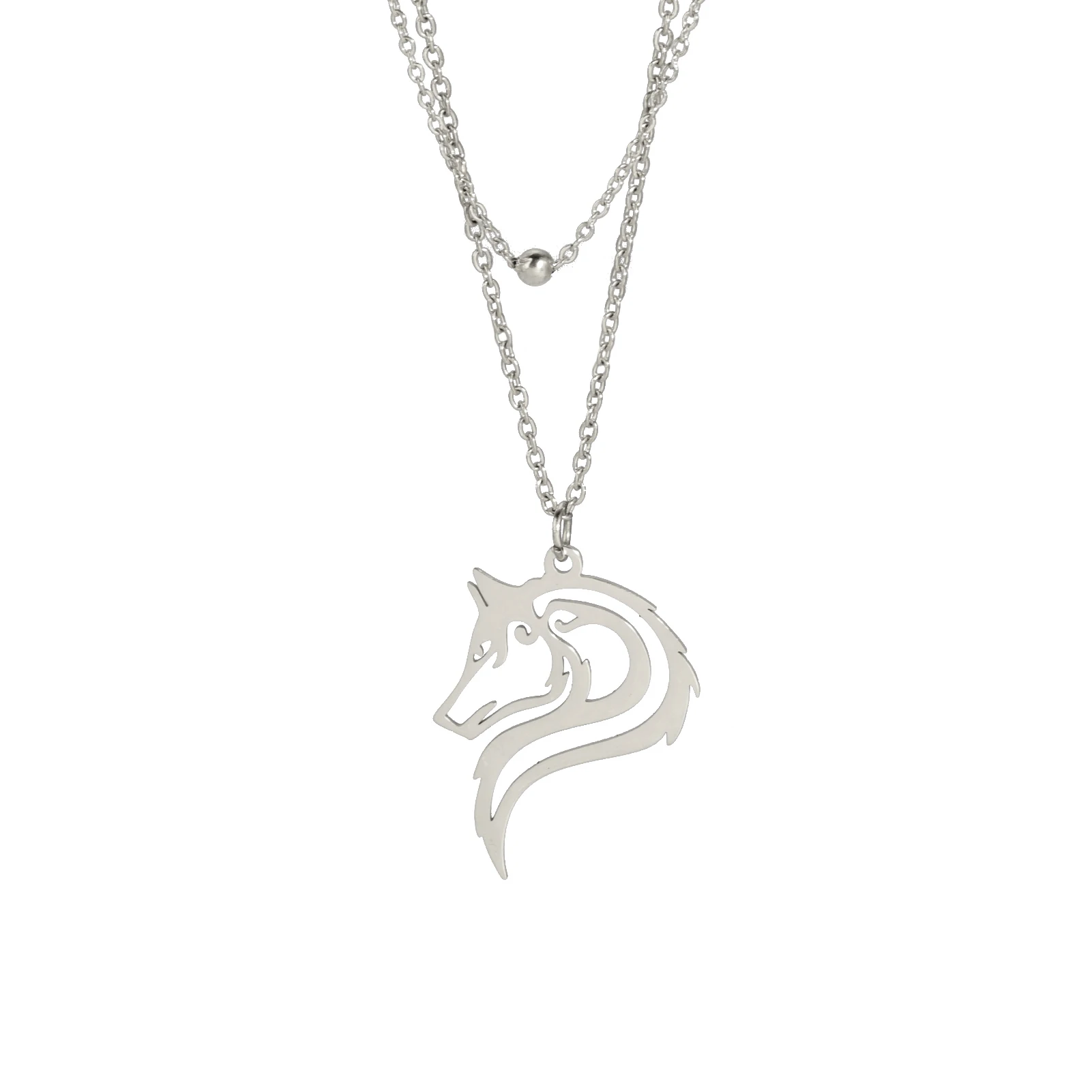 The wolf Pendant Necklaces fashion jewelry necklaces stainless steel necklace for women and man