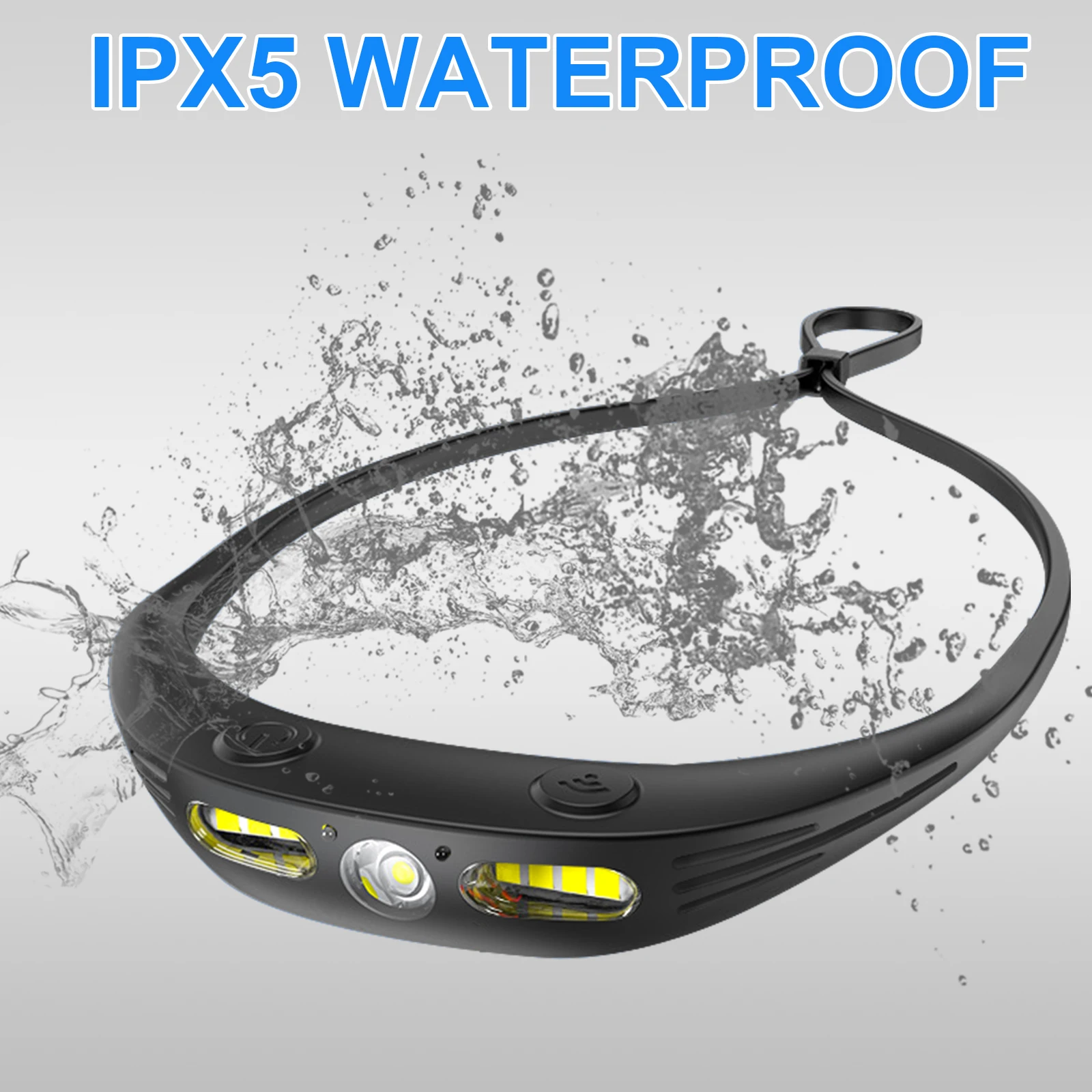 Hot selling mini lightweight silicone waterproof LED sensor headlamp long range powerful light head lamps
