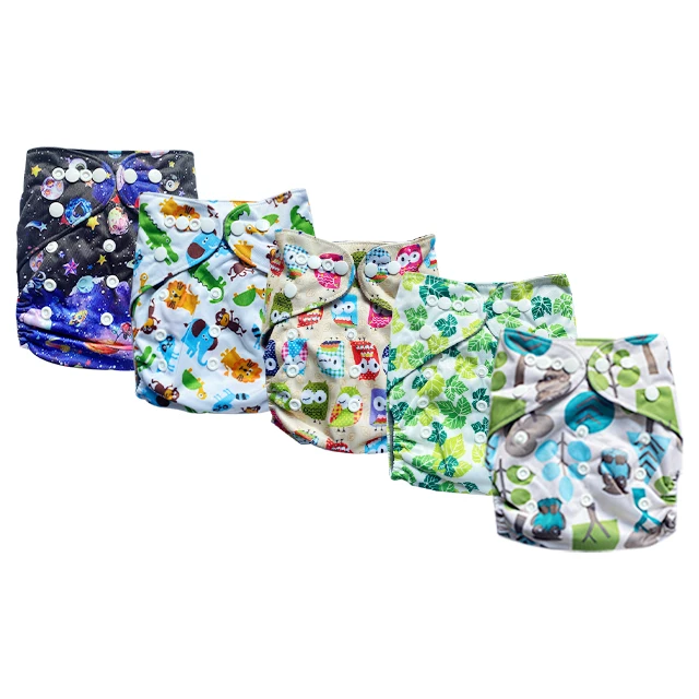 In Stock Baby Washable Diaper bamboo charcoal Fitted Baby Cloth Diapers with 4 Layer bamboo charcoal Insert