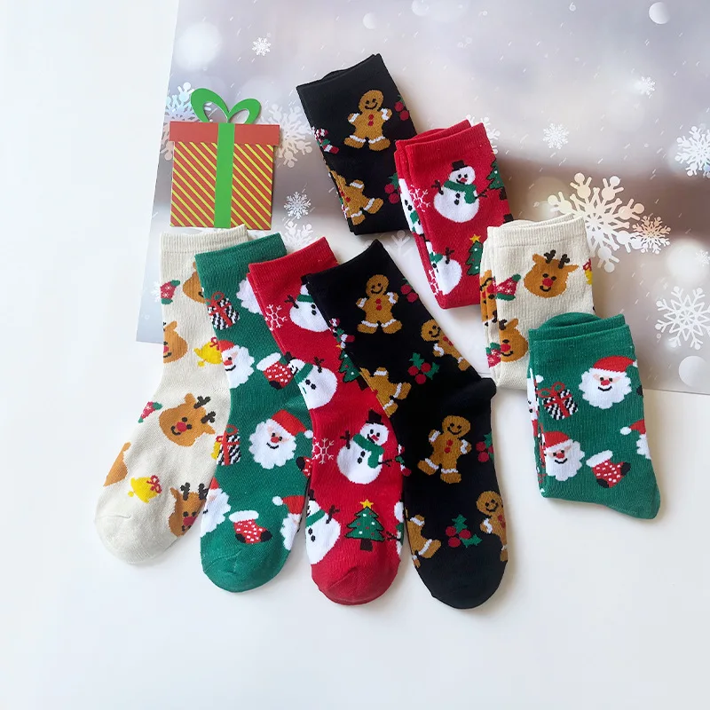 Unisex Cold Weather Winter Warm Holiday Xmas Set Cotton Cute Christmas Socks