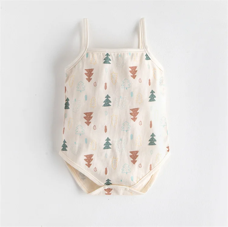 
New Design Organic Cotton Baby Rompers Summer Cartoon Printing Sleeveless Baby Clothes 
