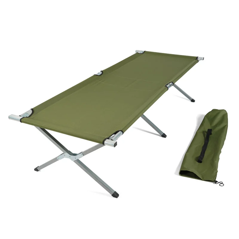 HITREE Portable Folding Camping Beach Bed Cot Adjustable Folding Sleeping Stretcher Camping Bed