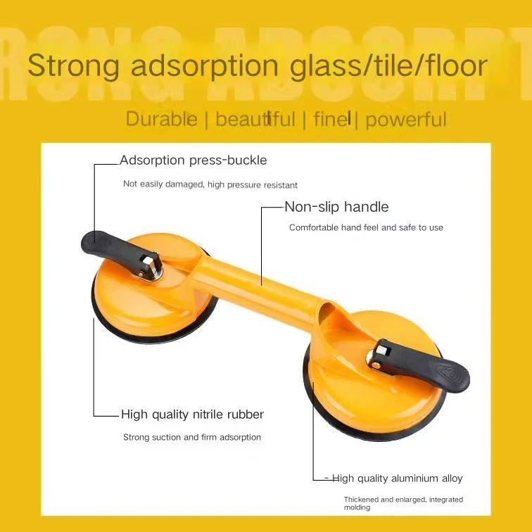 Hot aluminum alloy double-claw ceramic tile glass vacuum sucker powerful suction device