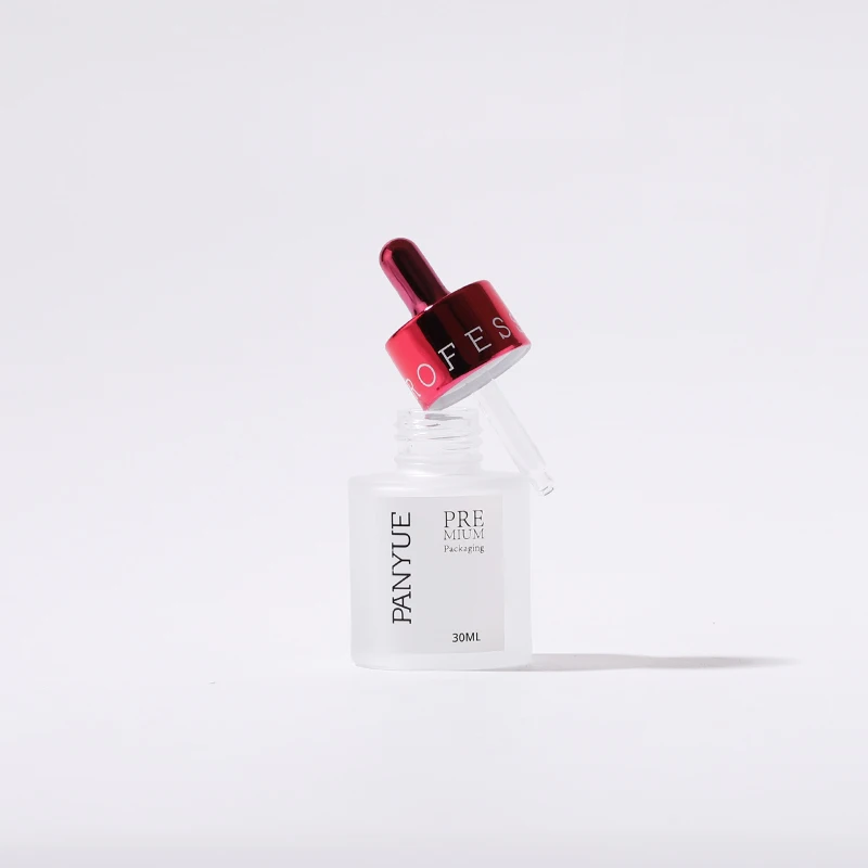 Luxury frosted glass jar serum eye essential oil dropper toner lotion cream pump glass packaging bottle with plating cap