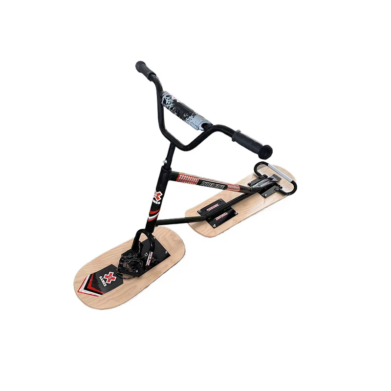 Factory direct sales adult ski car high-quality thickened iron + wood skis snow bike snow racer