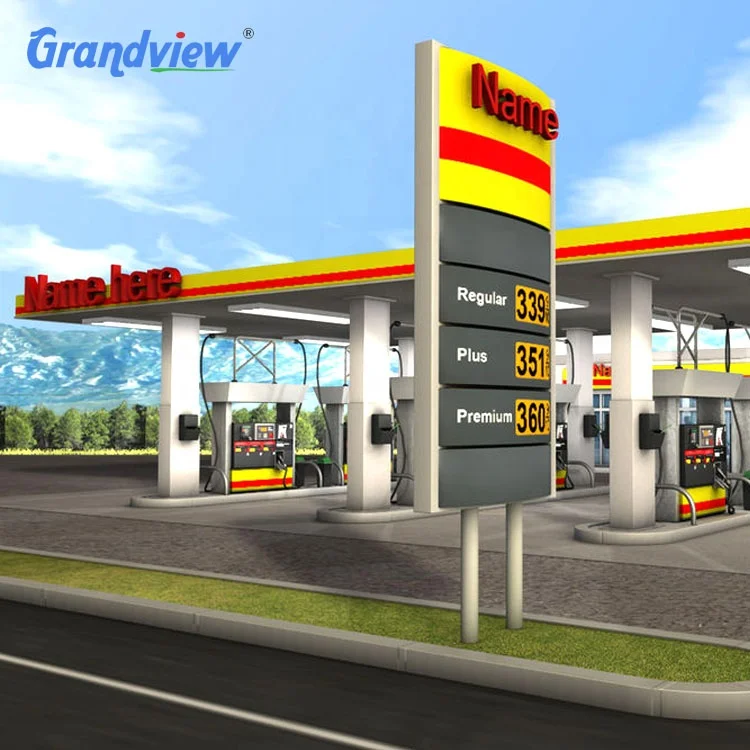 
2020 popular design prime pylon totem signage for gas station and petrol station 