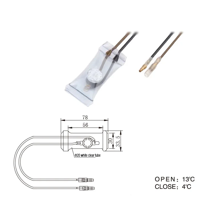 Defrost KSD301 Thermostat with Sealed PVC for Refrigerators