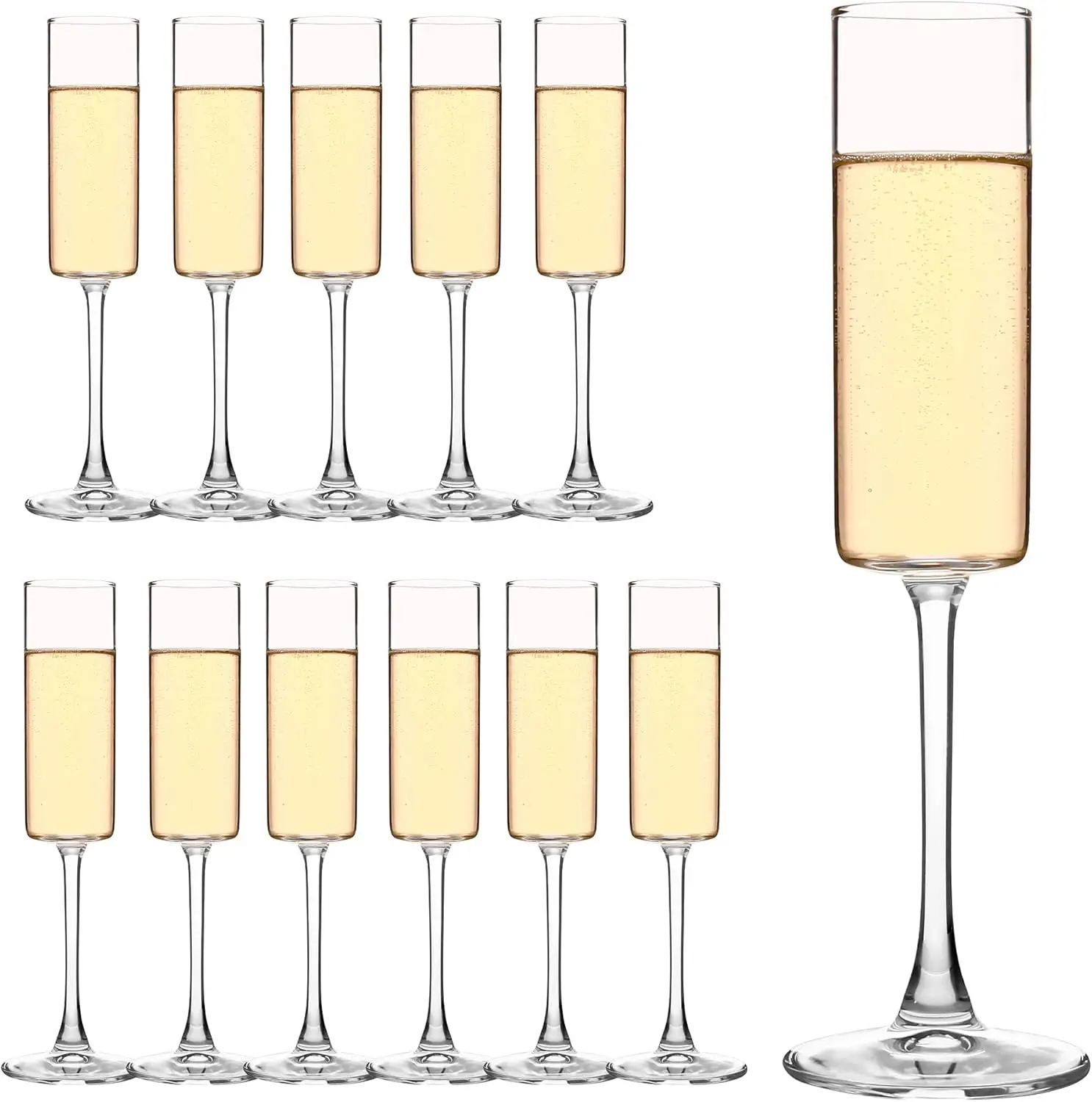 Wholesale Elegant Square Champagne Glasses Stemmed Champagne Flute Goblet Sparkling Wine Glasses for Wedding Party Birthday Bar