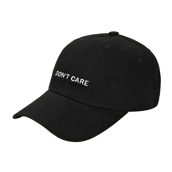 Fashion Street Wear Baseball Cap Cotton Twill Embroidery Unisex Black Dad Hat