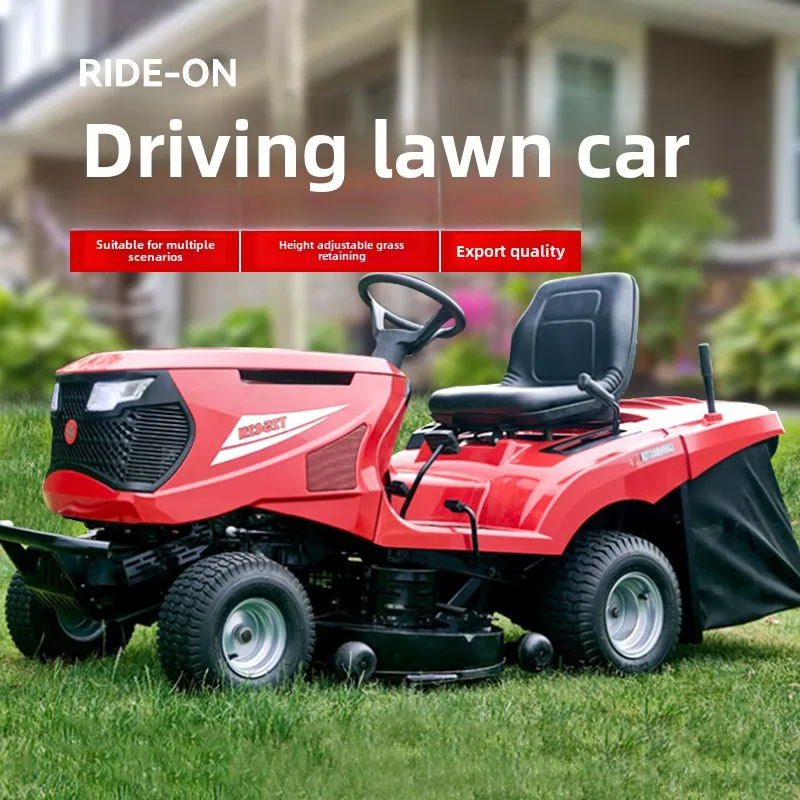 Electric 48v 4-Stroke Riding Lawn Mower with Four-Wheel Grass Trimmer 30inch 42inch Seat for Weeding Lawns and Vehicles