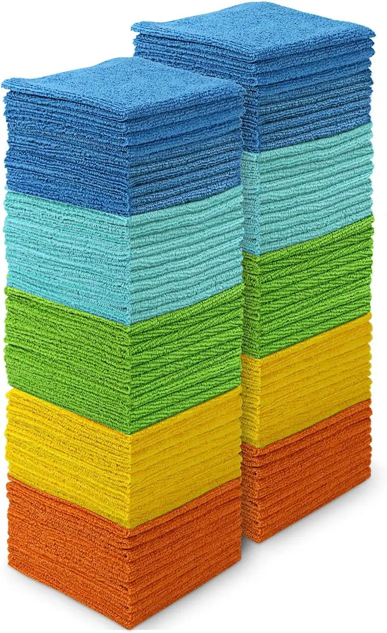 Microfiber Cleaning Cloths, Lint Free, Absorbent, Streak Free, Non-Abrasive, Reusable and Washable
