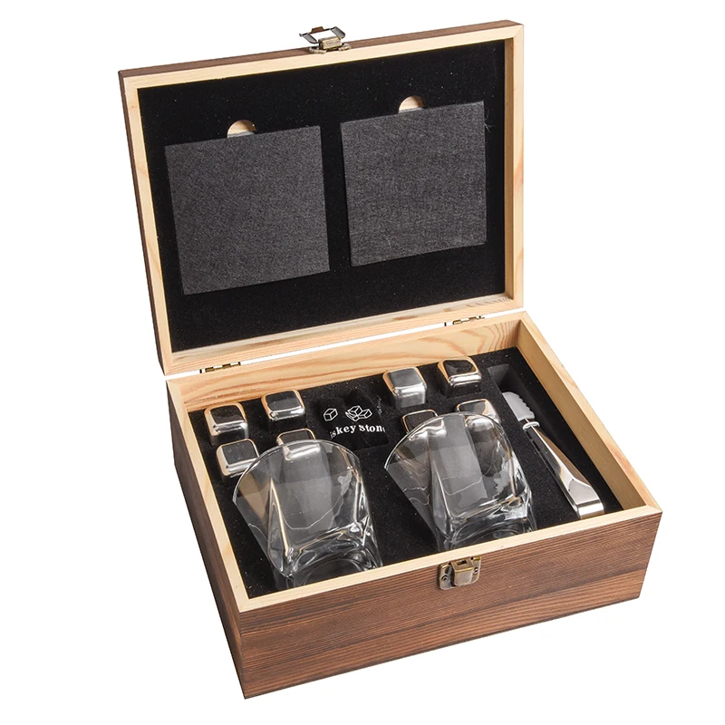 Hot Selling Reusable Wine Accessories Premium Whiskey Stones With 2 Wine Tumbler And Clips