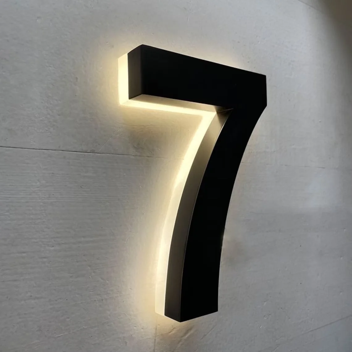 Modern House Numbers,Illuminated Address Numbers, New Home Address Sign, LED Home Address Sign, Lighted House Number Sign
