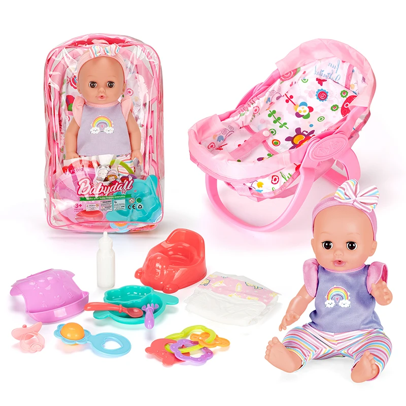 14 Inch 12 Sounds Drinking Water Pee Silicone Reborn Baby Doll for Sale Pretend Play Dolls Accessories Sets for Kids Girls