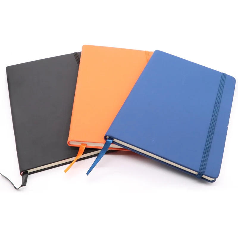 2023 Hot Selling  Free Sample Cheap Promotional Hardcover A5 Size Pu Leather  Notebook With Customize Logo