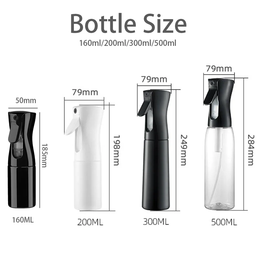 10oz mist hair private label empty reusable sanitizer colored specialty continuous spray bottle with refill logo handle