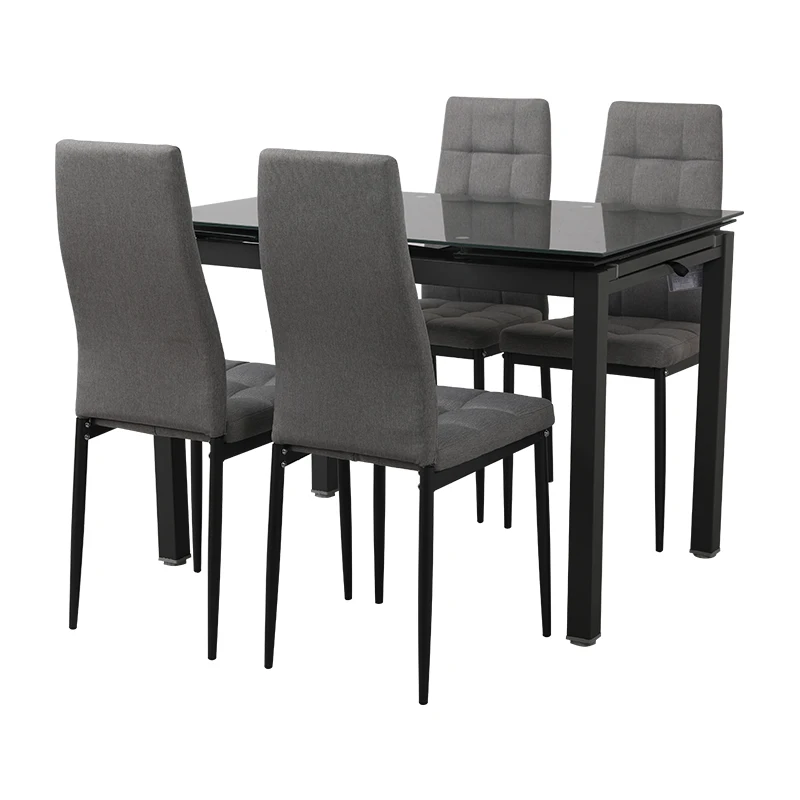 
Hot selling Extension furniture origins Dining Table Set with 1 table 4 chairs 