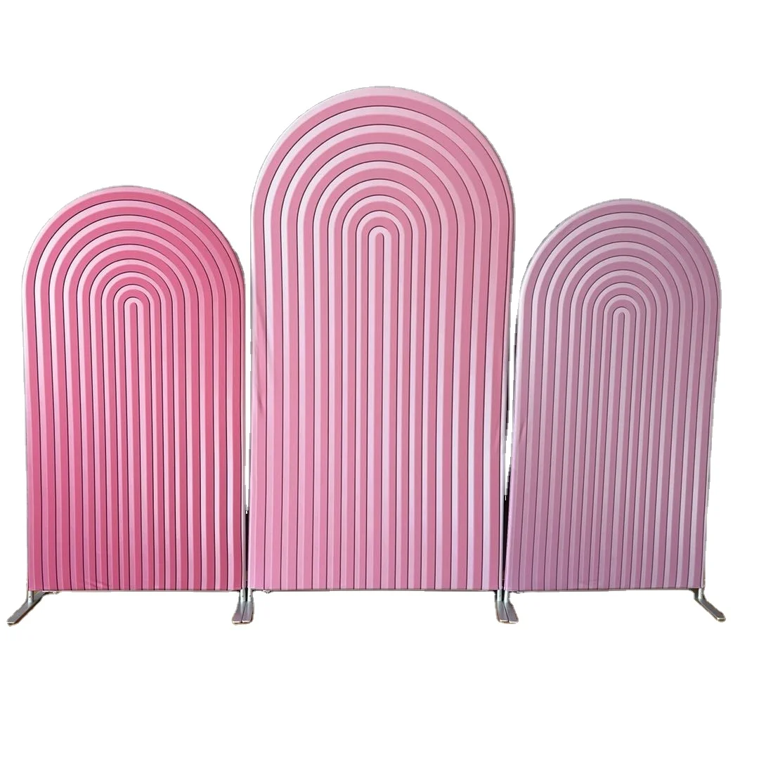 Luxury LED Arched Wall Set Bridal Shower Birthday Party Frame Wedding Decoration Photo Boot Arch Stand Fabric Backdrop