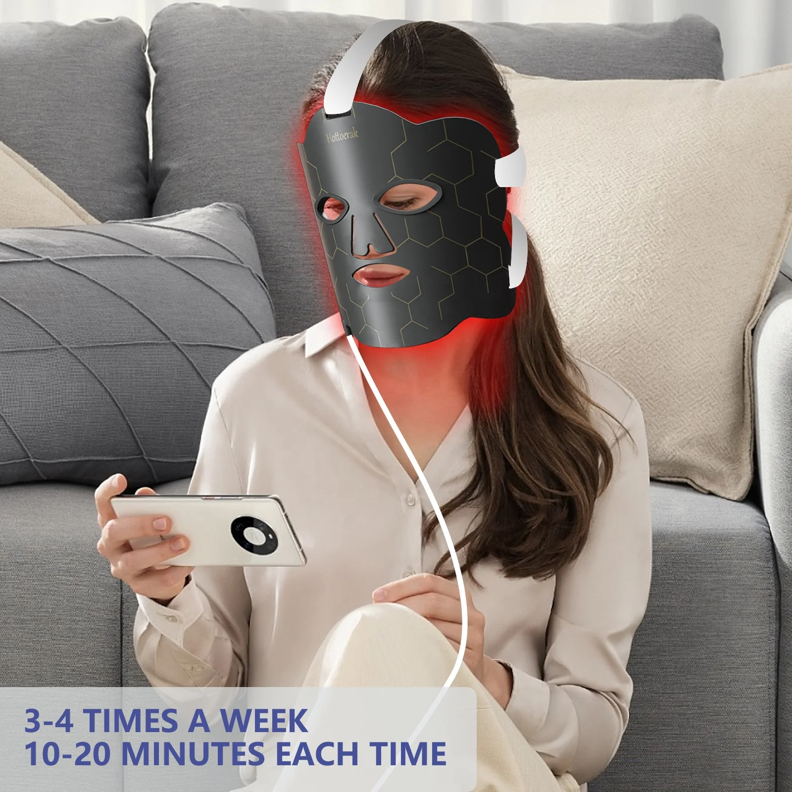 660nm 850nm Red Nir LED Facial Skin Care Skin Tightening Therapy Face Mask Anti Aging Silicone Led Mask Face