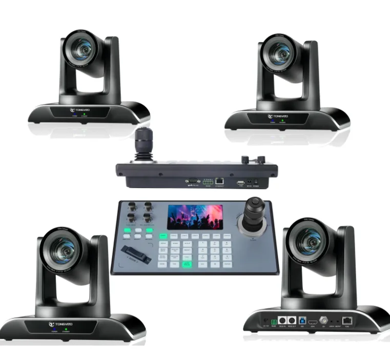 Live streaming 20X PTZ conference camera AI tracking NDI camera and 4D joystick Controller  for church streaming broadcast