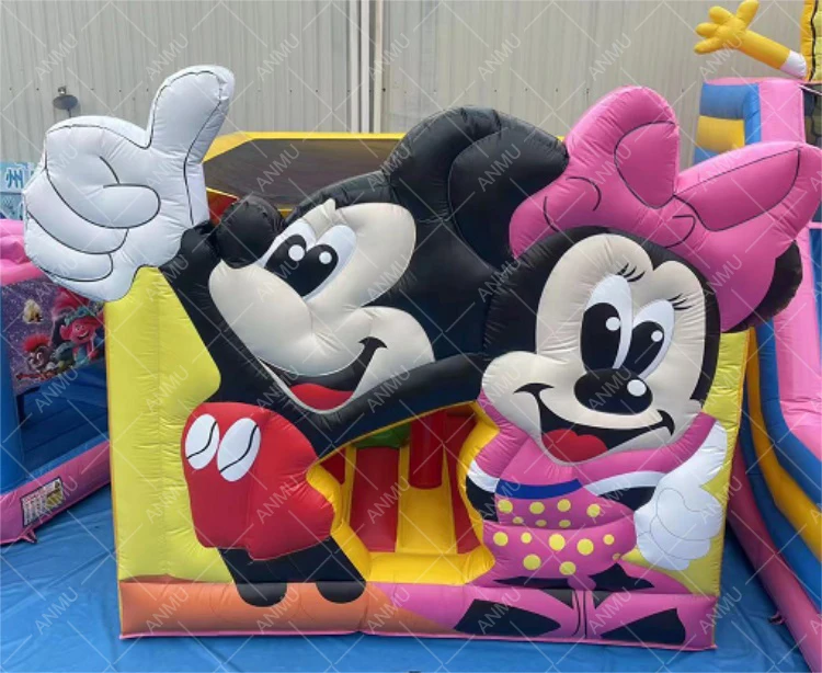 Commercial grade PVC bouncy castle kids party rental toys minnie mouse mickey mouse inflatable bounce house