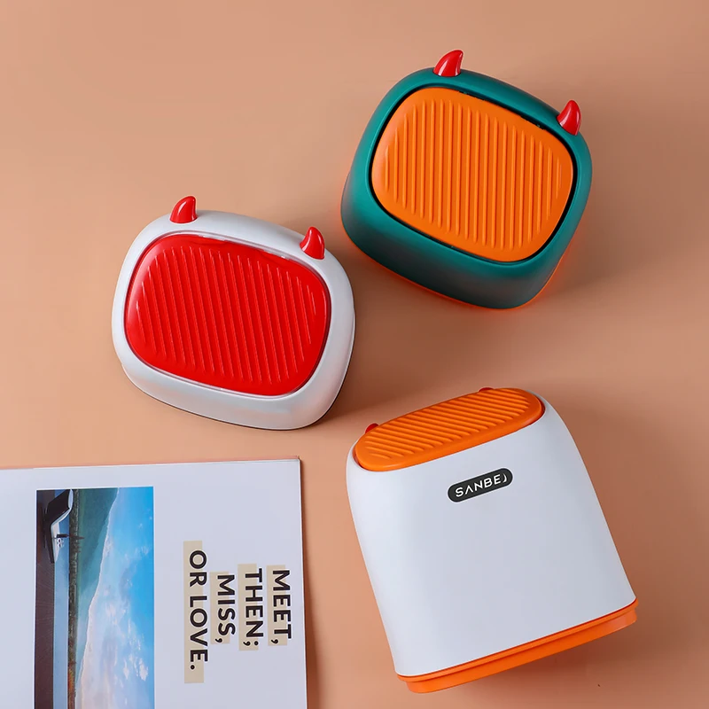 2L table desktop trash bin cute bedroom table trash can with renovate lid