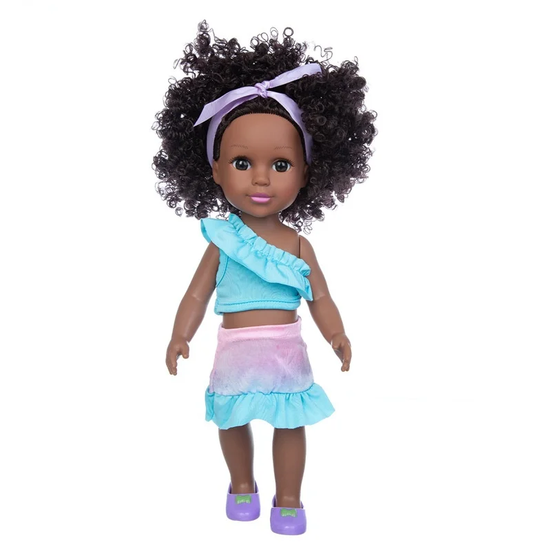 Hot Sale Realistic Lifelike African American Newborn Kids Children Mini Girl Toy Set Silicone Black Reborn Baby Doll