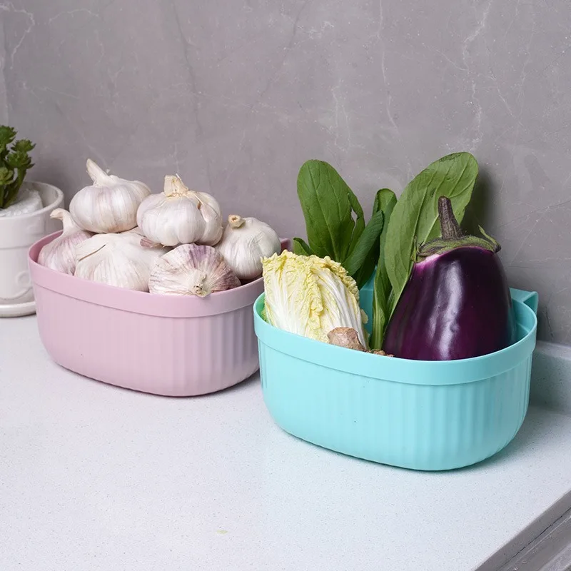 Пластиковая корзина для хранения имбиря и чеснока настенная кухонная лука