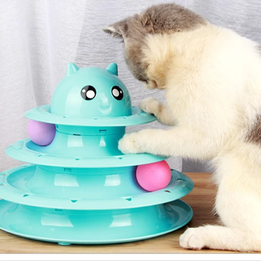 Luxury New Luxurious 3-layer round trackball Cute Fun Cat Toys
